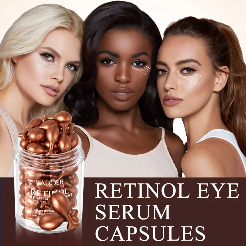 Retinol Multi-Effect Firming Capsule Serum, Tender Skin Hydrating Eye Cream Nourishing And Hydrating Eye Essence 0.34gx45capsule Peaceful Pleasures Health and Wellness