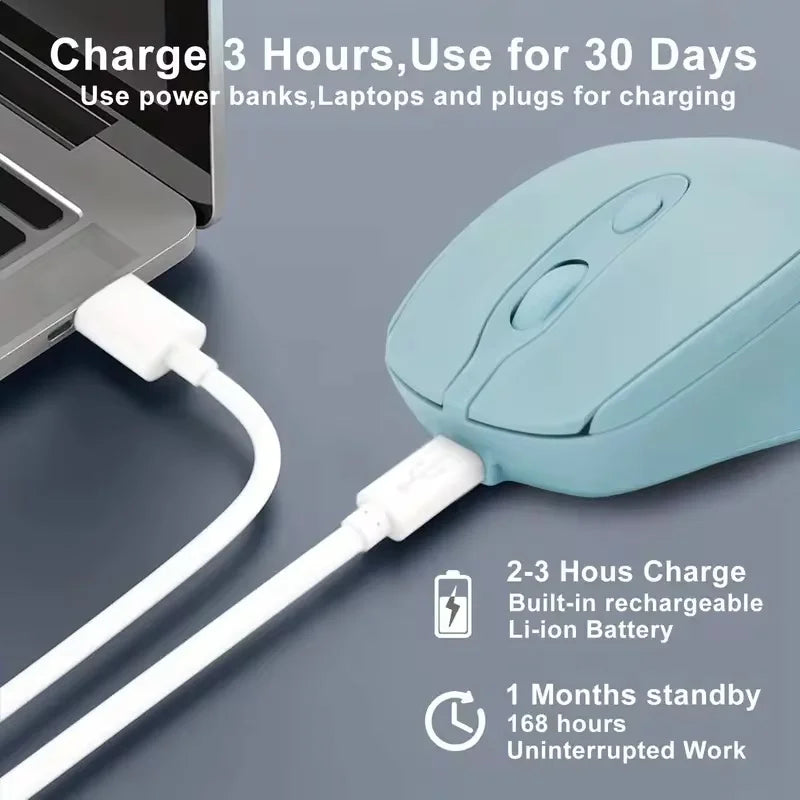 Wireless Computer Mouse Rechargeable 2.4G Bluetooth-Compatible Wireless Mouse USB Silent Gamer Mice For PC Laptop Macbook Tablet Peaceful Pleasures Health and Wellness