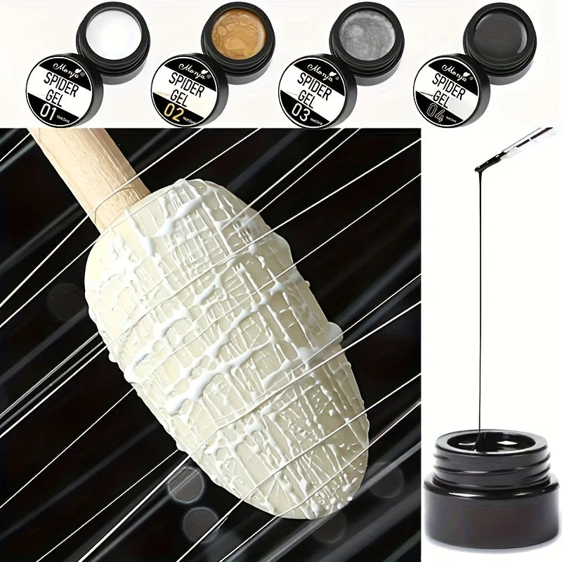 Nail Art Elastic Gel Polish – Carving & Painting, 4 Colors