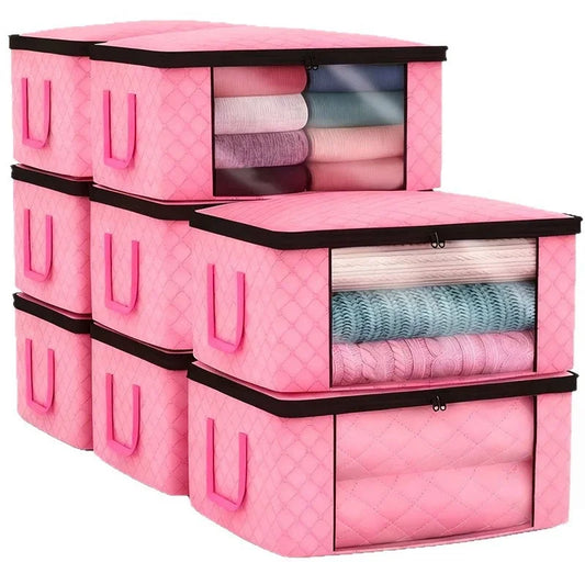 Foldable Clothes Storage Bags with Clear Window | Large Capacity Foldable Storage Bags Peaceful Pleasures Health and Wellness