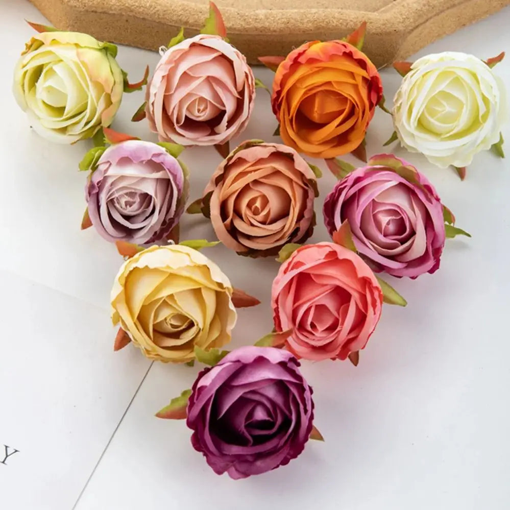 Artificial Silk Rose Heads 10/20 Pcs | Wedding & Home Decor