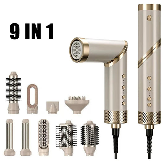9 in 1 Hair Dryer Hot Comb Set Professional Curling Iron Hair Straightener Styling Tool For Professional Hair Dryer Household Peaceful Pleasures Health and Wellness 9in1 set AU