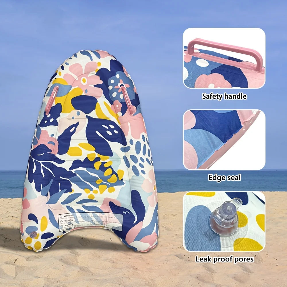 Inflatable Kids Surf Body Board with Handles | Floating Surfboard