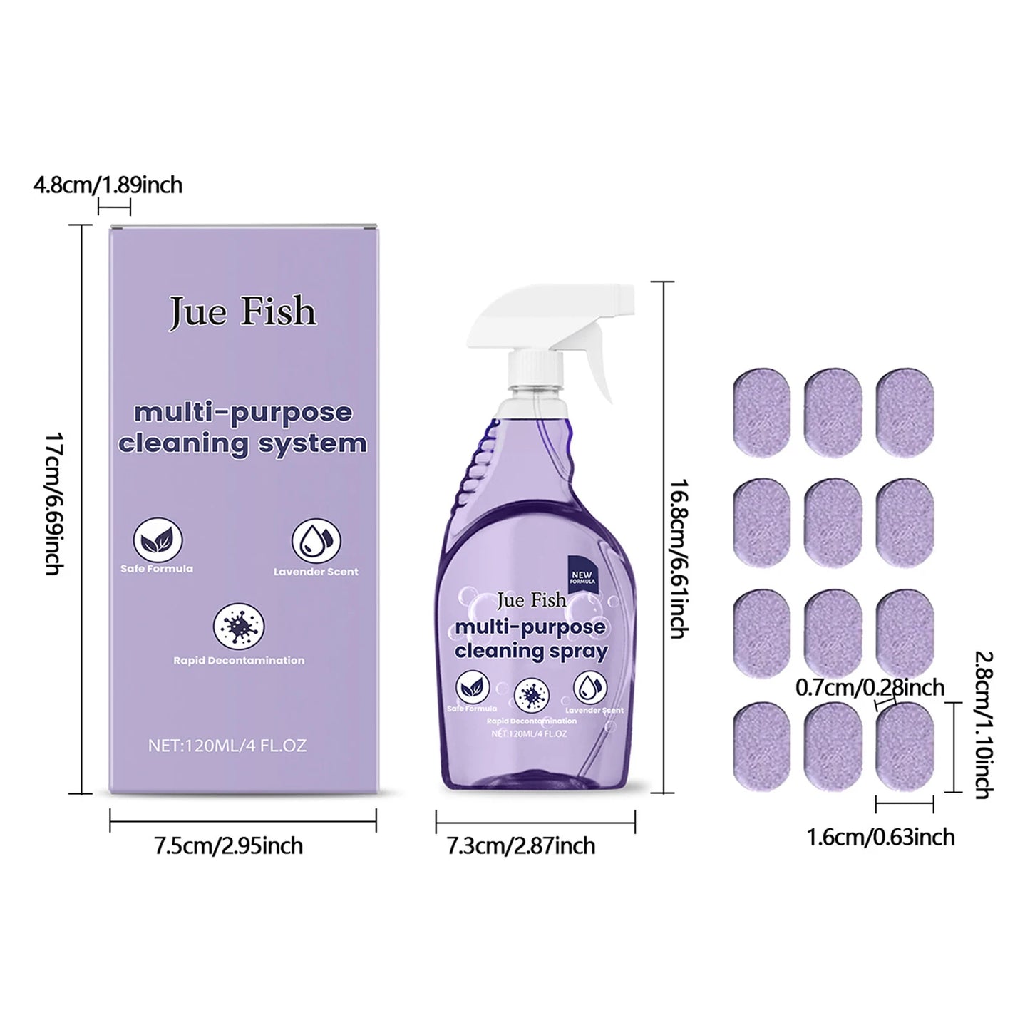 Kitchen Degreaser Spray + 12 Concentrated Cleaning Tablets