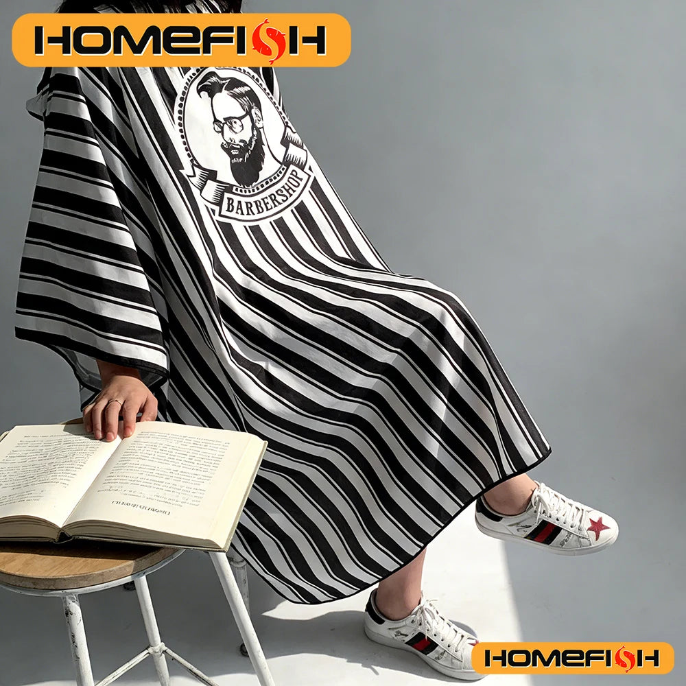 Non-Stick Striped Adult Hair Cutting Cloth - Oil-Resistant Apron for Hair Salon Hairstylists Peaceful Pleasures Health and Wellness