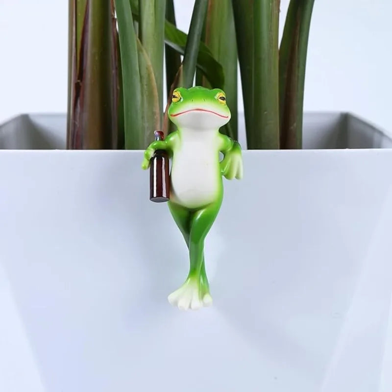 Miniature Frog Figurines | Funny Frog Planter Hugger Garden Decor