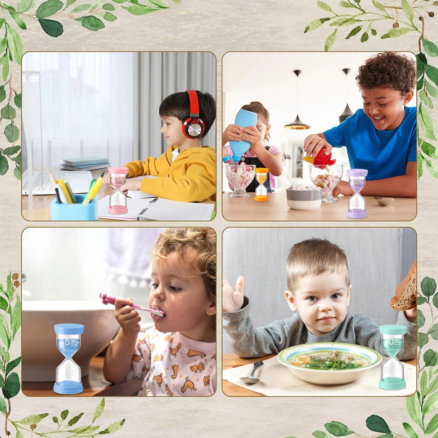 1PCS 3/5/10/15/30 Minutes Colorful Hourglass Sandglass Children Kid Gift Toy Sand Timer Hour Glass Home Decoration Sand Clock Peaceful Pleasures Health and Wellness