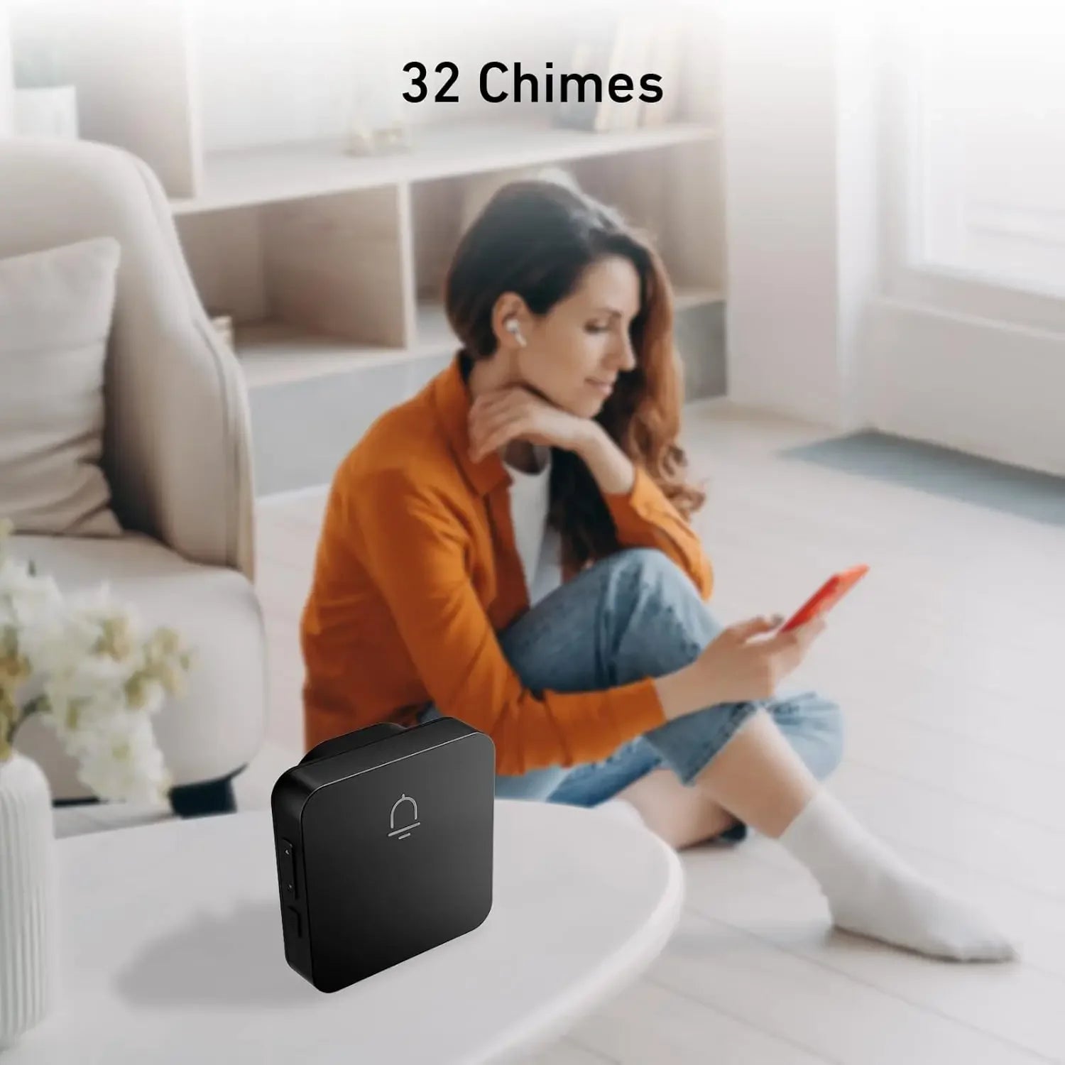 Wireless Doorbell with 1000ft Range, Adjustable Volume, Waterproof Design, Easy Installation, 32 Melodies in Black Peaceful Pleasures Health and Wellness
