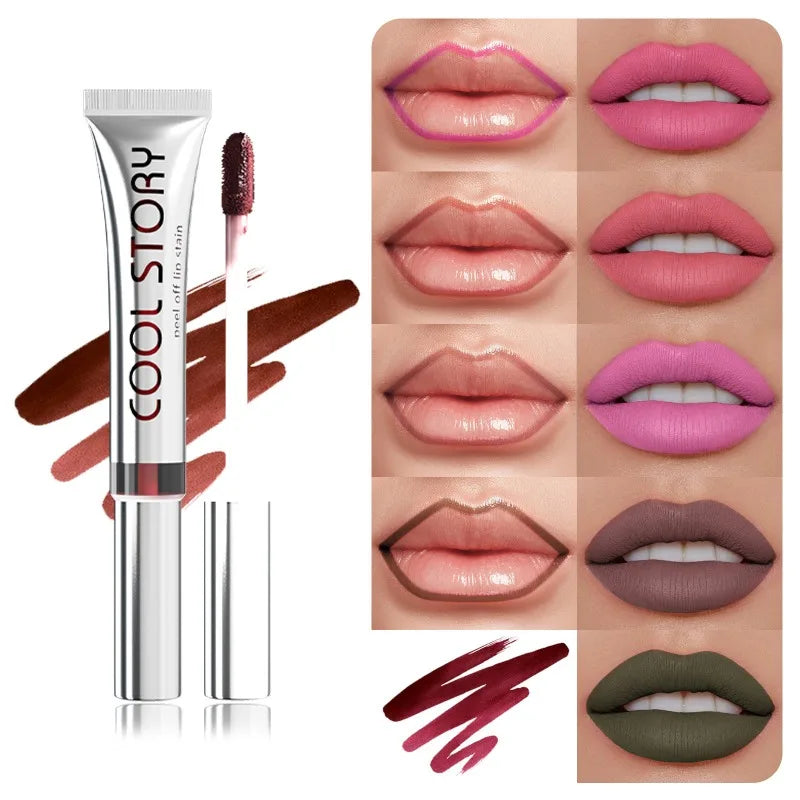 2-in-1 Matte Peel-Off Lip Stain & Liner | Long-Lasting Color