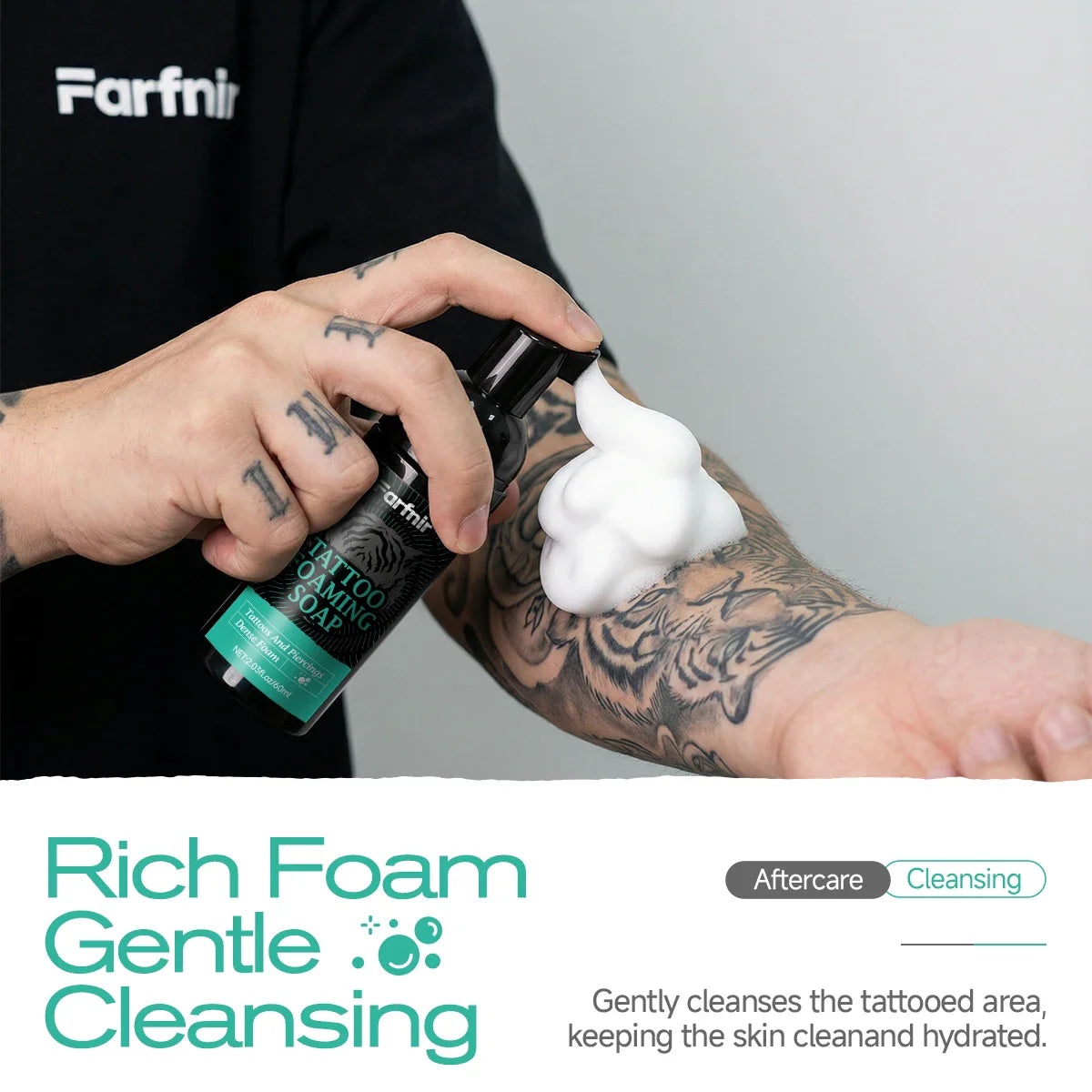 Tattoo Foaming Soap – Moisturizing Cleanser for New & Old Tattoos