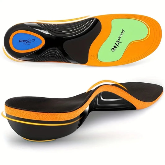 Unisex High Arch Support Sports Orthotic Insoles, PU Shock-Absorbing Shoe Inserts for Flat Feet Relieve Foot Pain & Fatigue Peaceful Pleasures Health and Wellness