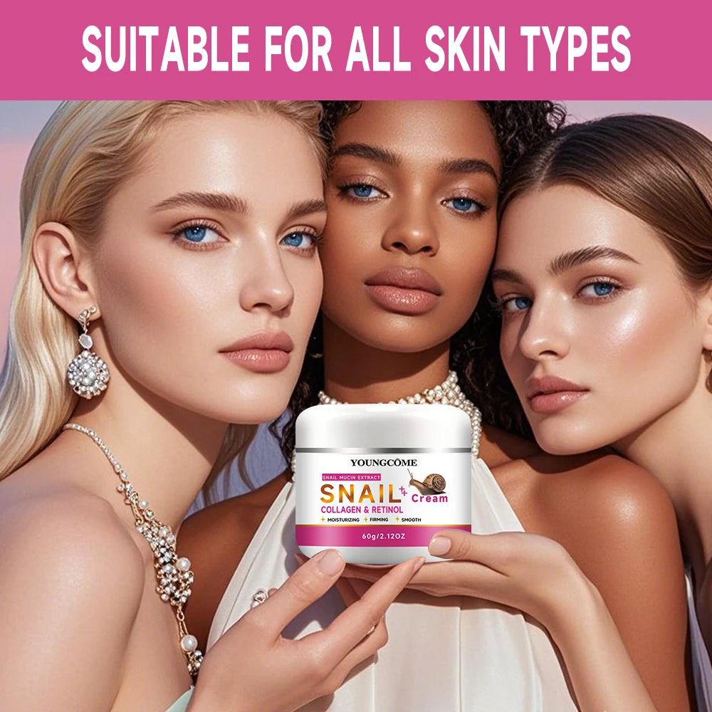 Snail Collagen Retinol Facial Cream Moisturiser Facial Anti aging Whitening Skin Care Repair Fade Fine Lines Whitening Skin Peaceful Pleasures Health and Wellness