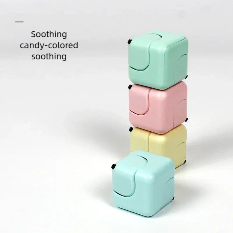 Fidget Spinner Stress Relief Magic Cube Intelligence Finger Toy, Square Wind Dice Block Mini, Educational Handheld Puzzle Game Peaceful Pleasures Health and Wellness