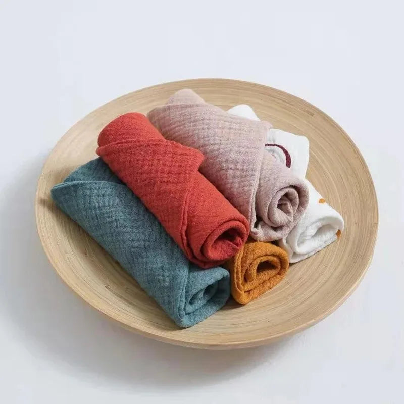 Baby Muslin Washcloths 5-Pack | Soft Cotton Newborn Face Towels