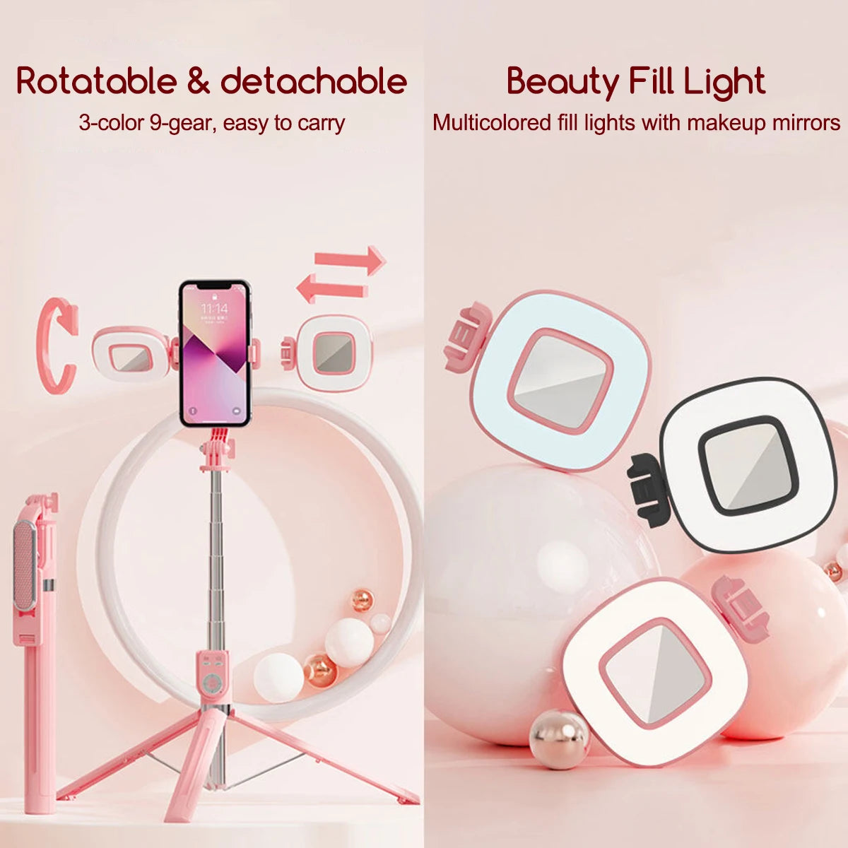 Selfie Stick Tripod 360°/180° Rotating Selfie Stick Phone Holder with Wireless Bluetooth Remote Extendable Tripod Selfie Stick Peaceful Pleasures Health and Wellness