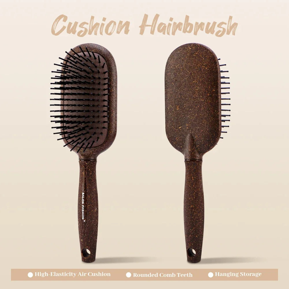 Air Cushion Massage Comb – Eco Wheat Straw, Anti-Static