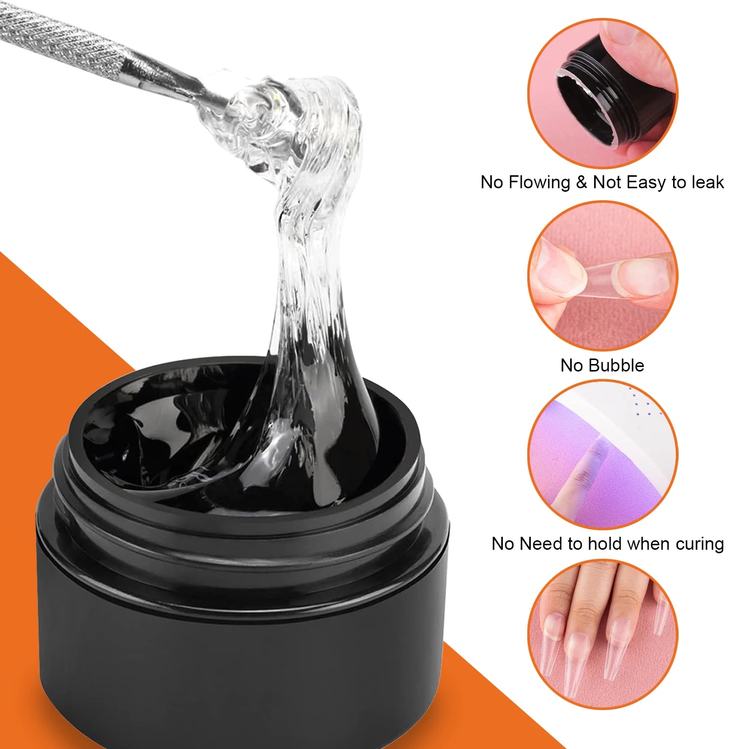 TWOING 15g Multifunctional Solid Nail Tips Gel - Non-Stick Hand Nail Gel Rhinestone Gel For DIY Manicure At Home Long Lasting Peaceful Pleasures Health and Wellness