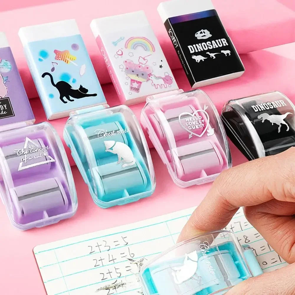 Mini Eraser Crumb Collector Set – Cute Desktop Sweeper for Kids