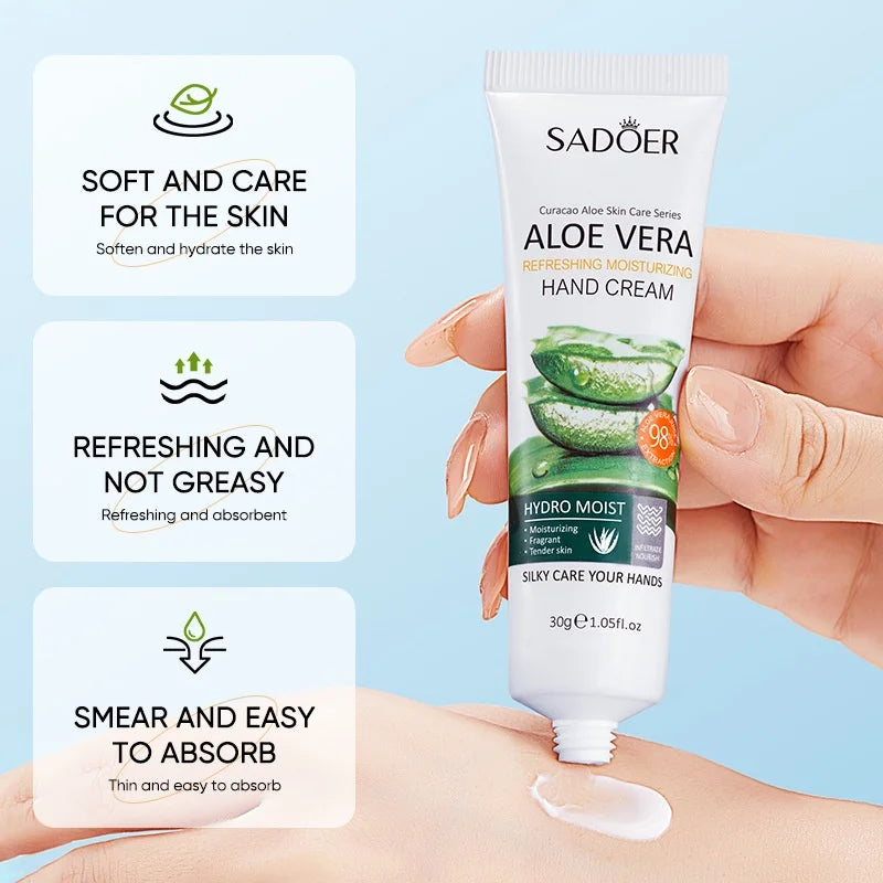 SADOER Aloe Hand Cream for Moisturizing Hydrating Hand Care 30g Peaceful Pleasures Health and Wellness