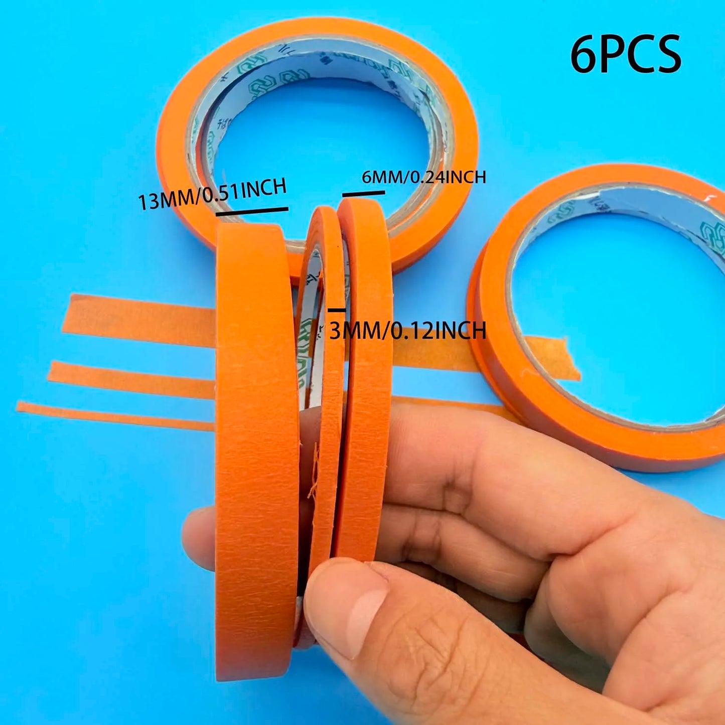 Colorful Paper Masking Tape – 3/6 Rolls, 3 Sizes, DIY Crafts