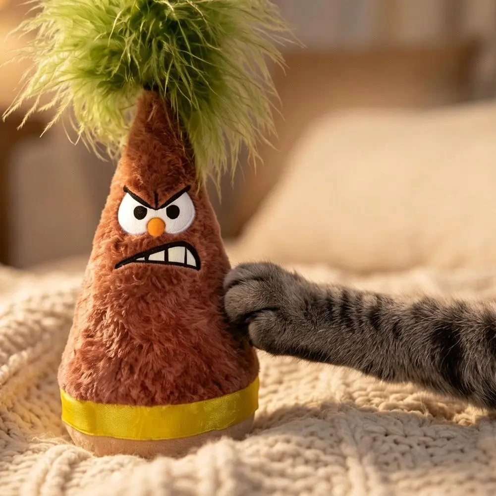 Cat Tumbler Funny Toys Tease Feathers Design Cat Stick Self-hey Relieve Boredom Essential Tumbler Toys Roly-poly Wooden Pet Toys Peaceful Pleasures Health and Wellness