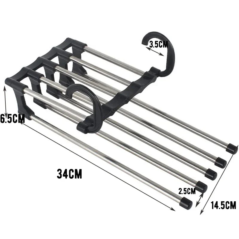 5-in-1 Space-Saving Pants Hanger | Closet Organizer Rack
