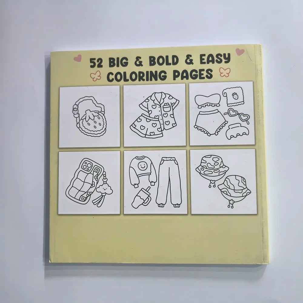 Fashion Vibes Bold Easy Coloring Book Adults Teens 52 Pages Stress