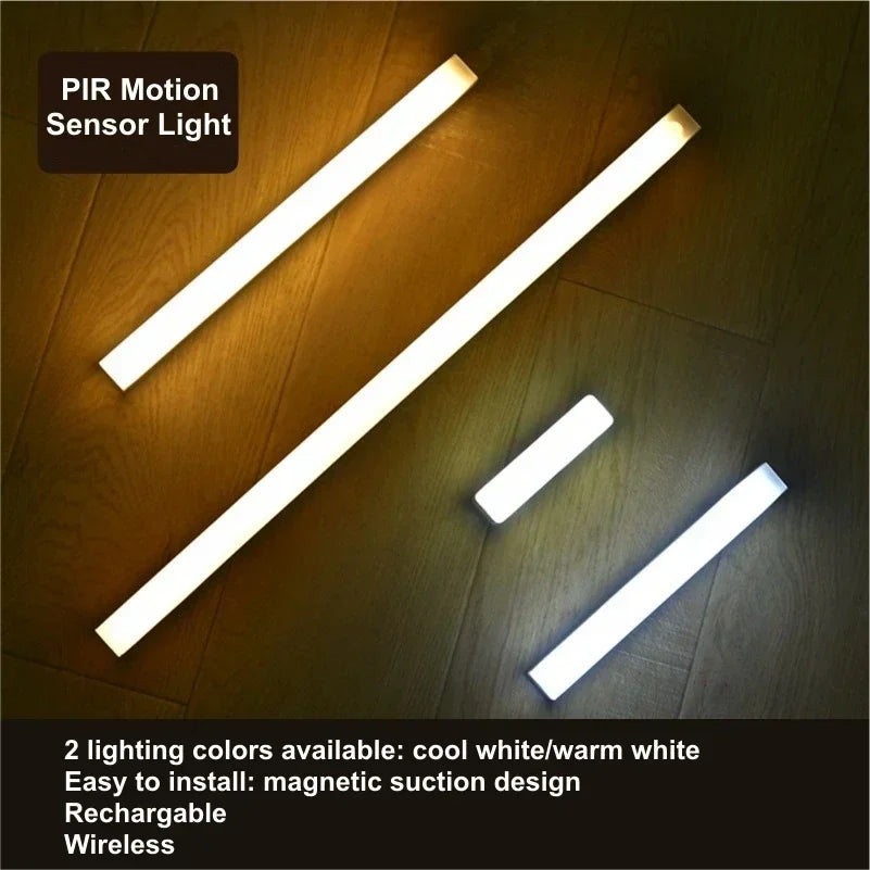 PIR Motion Sensor LED Bar Light – Rechargeable & Dimmable