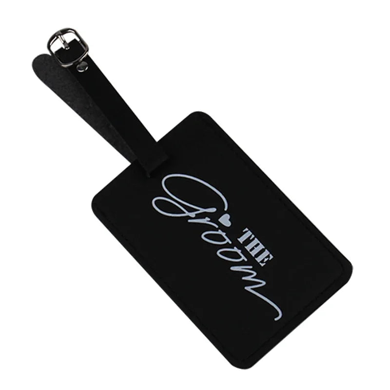 Bride & Groom Leather Luggage Tag | Honeymoon Wedding Gift