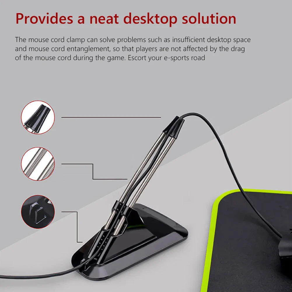 Gaming Mouse Bungee Cable Holder – Desk Wire Organizer Clip