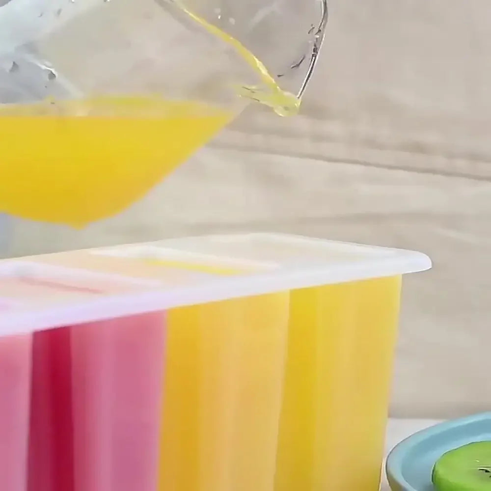 4-Link Popsicle Mold with Lid – Homemade Ice Lolly Maker