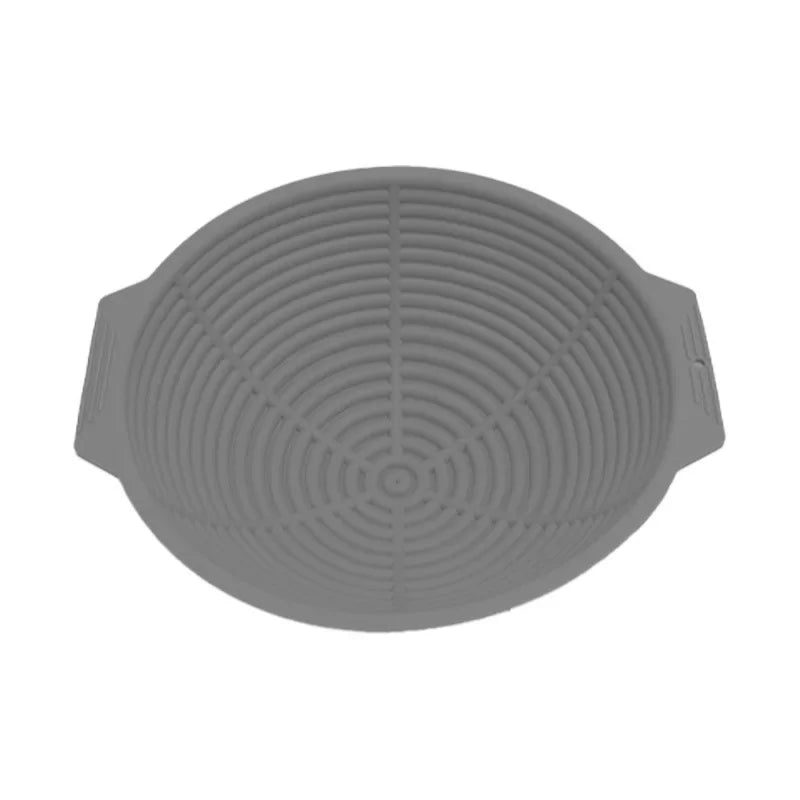 Food Grade Silicone Nonstick Bread Leavening Basket Foldable Round Oval Square Home Baking Easy Clean Fermentation Bowl Peaceful Pleasures Health and Wellness Round - Grey