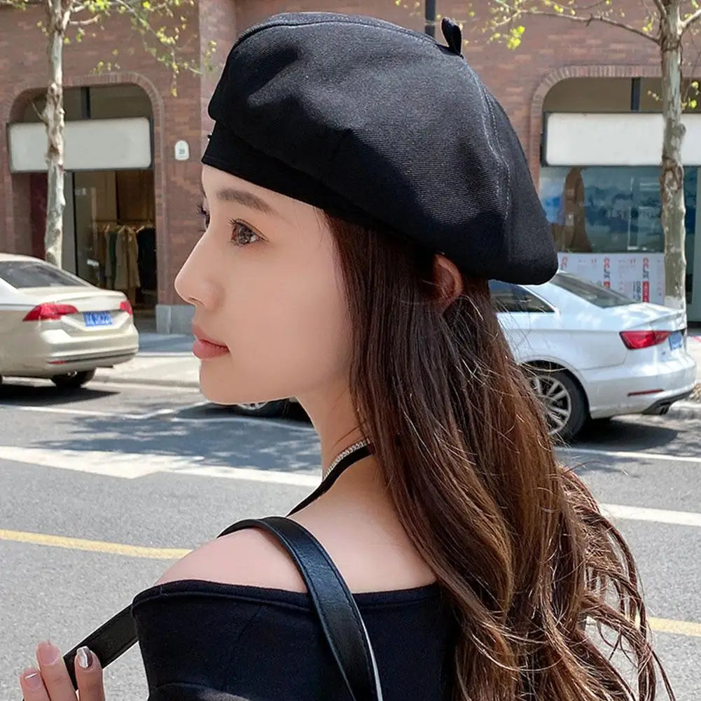 Women's Vintage French Plaid Beret Hat – Painter Style Cap
