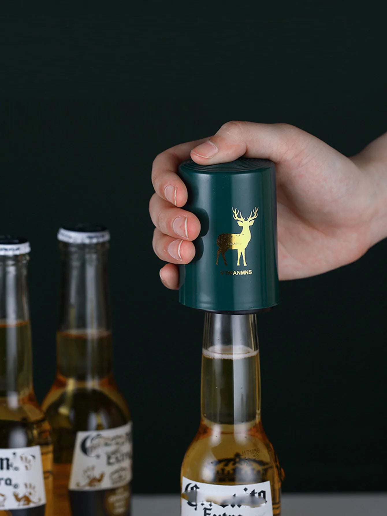 1Pcs Automatic Beer Bottle Opener Stainless Steel Press Lid Beer Corkscrew Tools Portable Bar Gadgets Wine Cap Opener Kitchen Peaceful Pleasures Health and Wellness