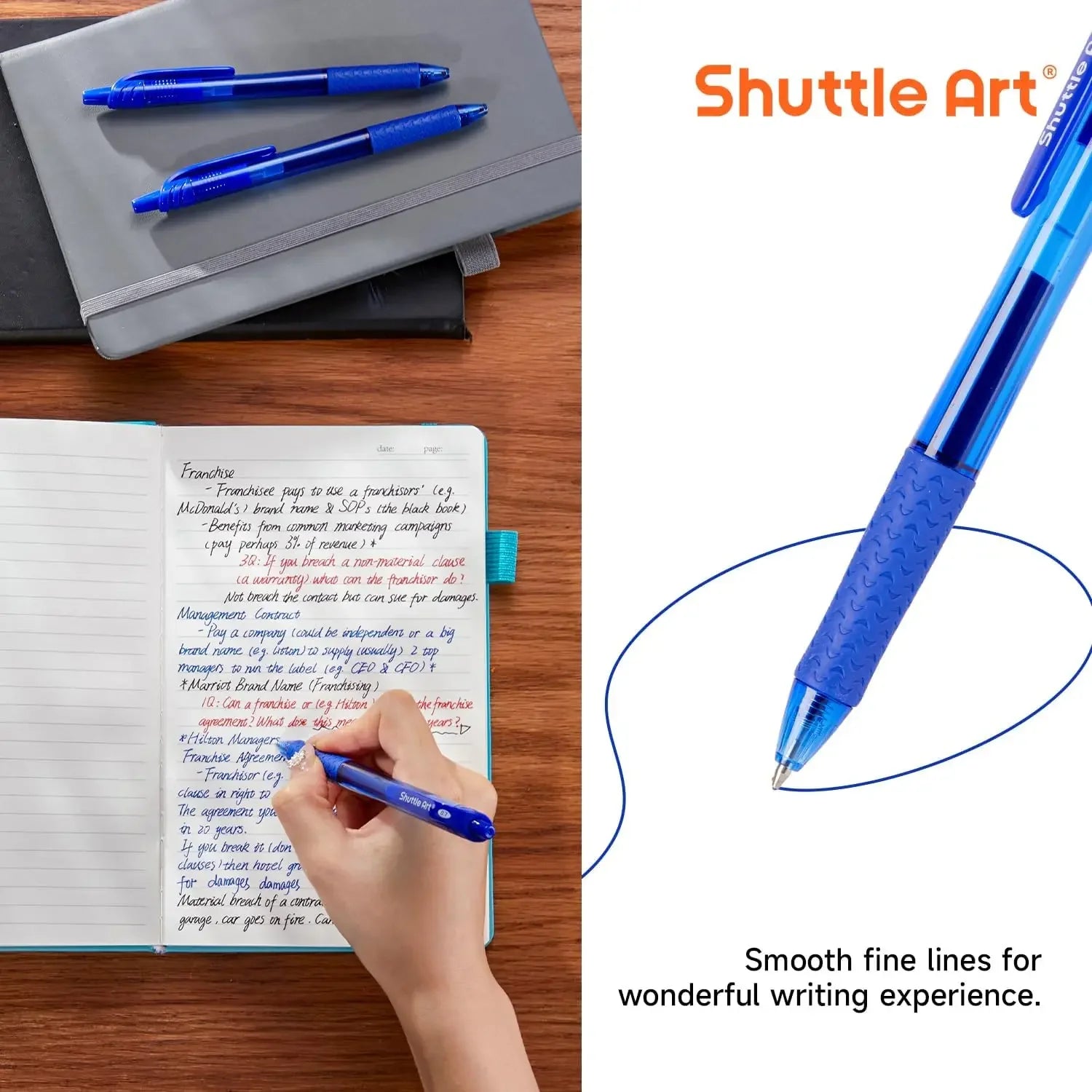 40 Pack Retractable Blue Gel Pens, 0.7mm Medium Point Smooth Writing with Comfortable Grip for Office School Home Peaceful Pleasures Health and Wellness