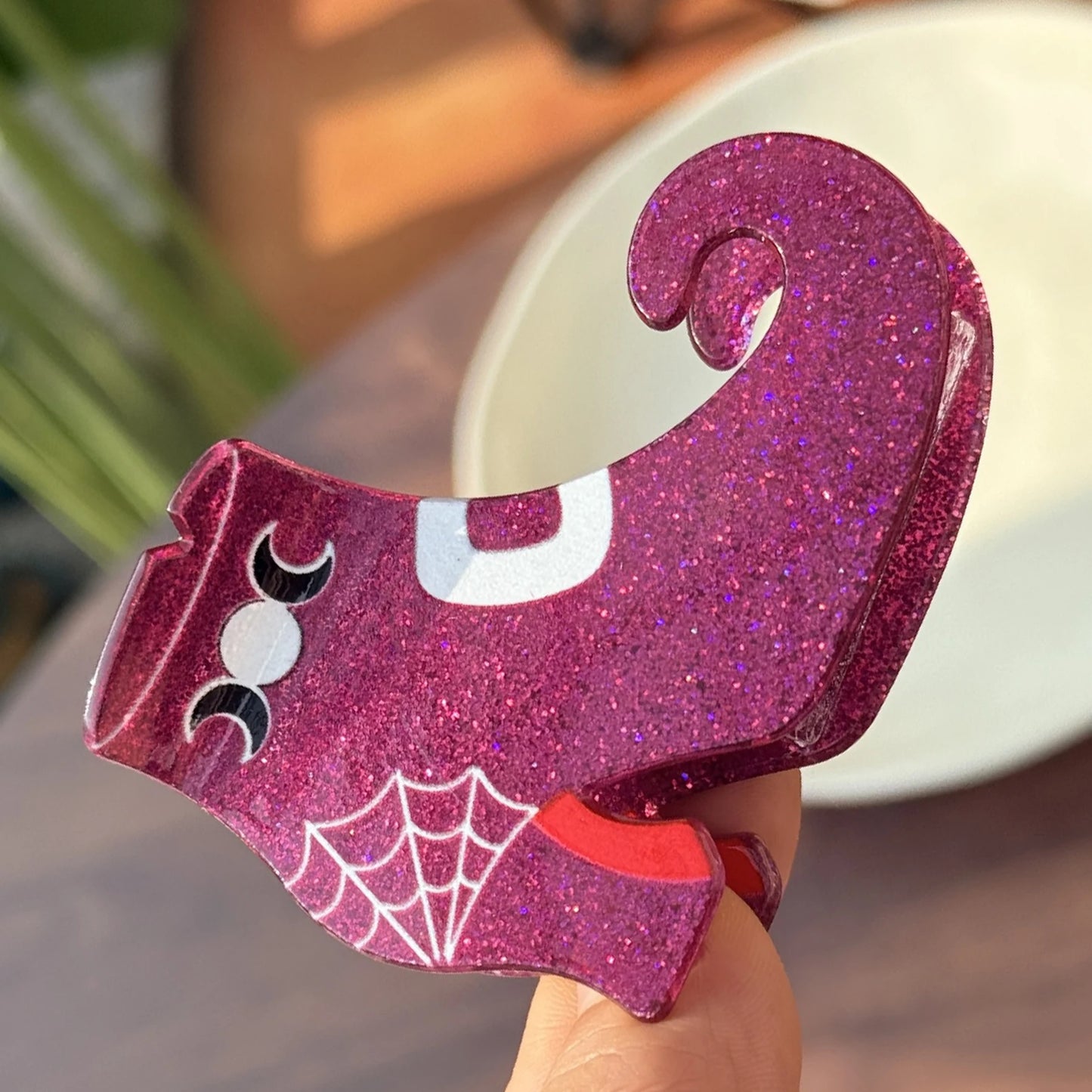 Halloween Hair Claw Clips – Spider Ghost & Skull Designs