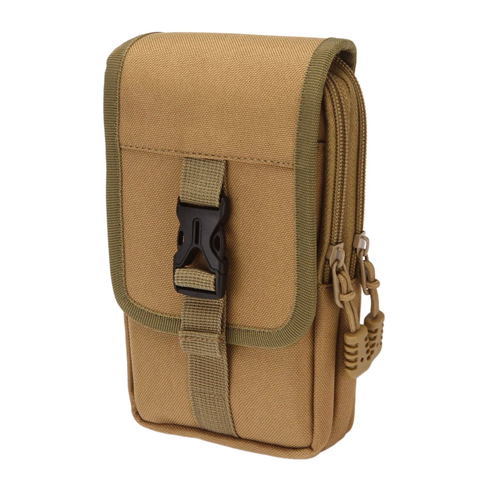 7 Inch Waist Pack For Phone Outdoor Work Waterproof Outdoor Rugged Belt Pack Work Waist Bag With Belt Loop For Cell Phone Peaceful Pleasures Health and Wellness Khaki
