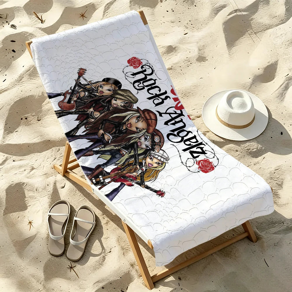 Y2K Fashion Doll Quick-Dry Beach Towel | Soft Pool & Travel Quick-Dry Beach Towel Peaceful Pleasures Health and Wellness