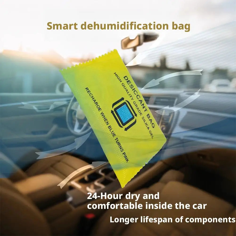 Color Changing Silica Gel Desiccant Car Dehumidifier Bag Home Moisture Absorber Vehicle Moisture Proof Pouch Peaceful Pleasures Health and Wellness