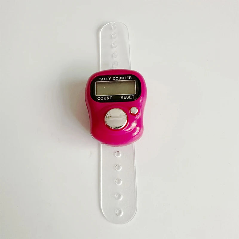 Versatile Mini Finger Counter Compass LED Electronic Handheld Tally Counter Clicker Counter Ring 0-99999 Peaceful Pleasures Health and Wellness rose red