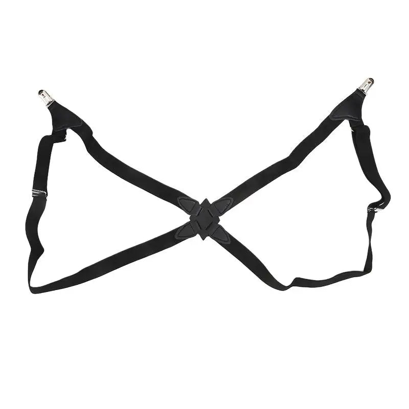Suspenders For Unisex Adjustable Side Clip Cross Shoulder Straps Elastic Braces Costume Suspenders Harness Man For Pant Peaceful Pleasures Health and Wellness Black