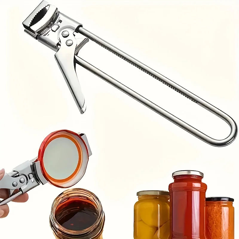 Adjustable Stainless Steel Jar Opener for Seniors & Tight Lids