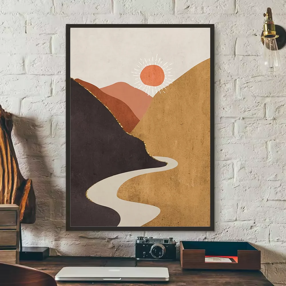 Abstract Sun Moon Woman Wall Poster | HD Waterproof PVC Art Wall Art Poster Peaceful Pleasures Health and Wellness z1 40X50cmNoframe