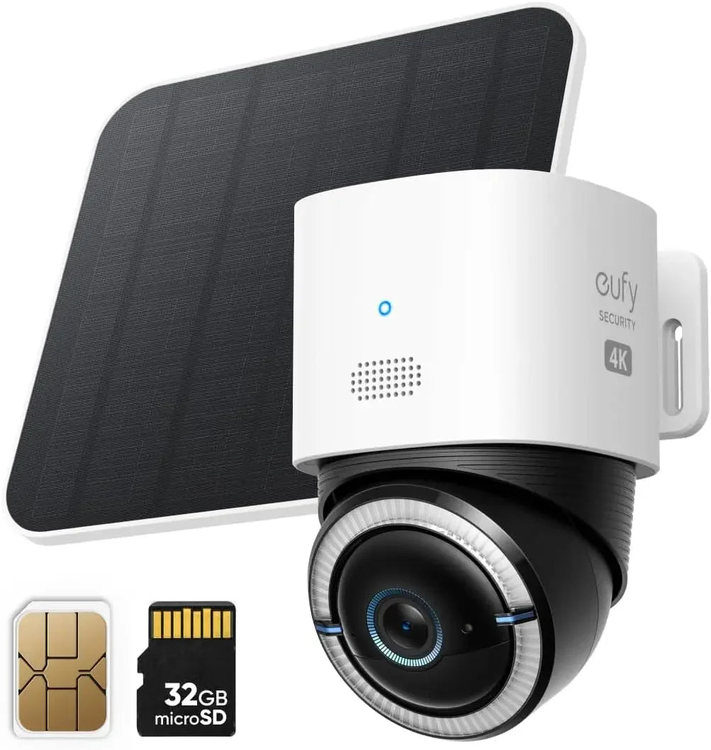 4G LTE Solar Security Camera with 4K, AI Tracking, Pan & Tilt, SIM Card & SD Card Included Peaceful Pleasures Health and Wellness United States