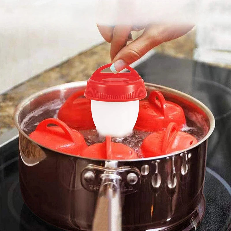 3/6pcs BPA Free Silicone Egg Boiler Steamer Non-stick Silicone Egg Cook Cups Fast Egg Poacher for Breakfast Kitchen Cooking Tool Peaceful Pleasures Health and Wellness