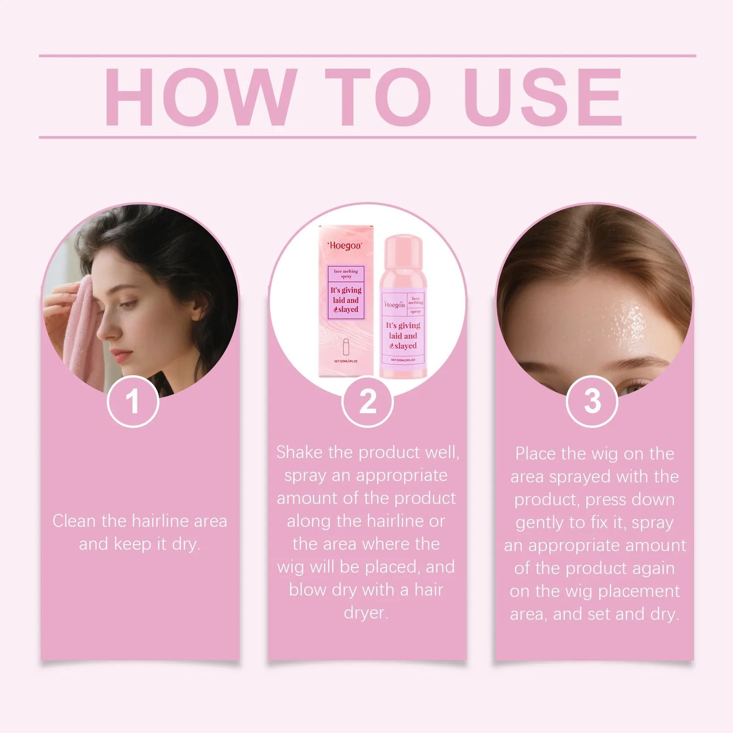 HOEGOA Wig Adhesive Spray – Waterproof Lace Front Glue 120ml