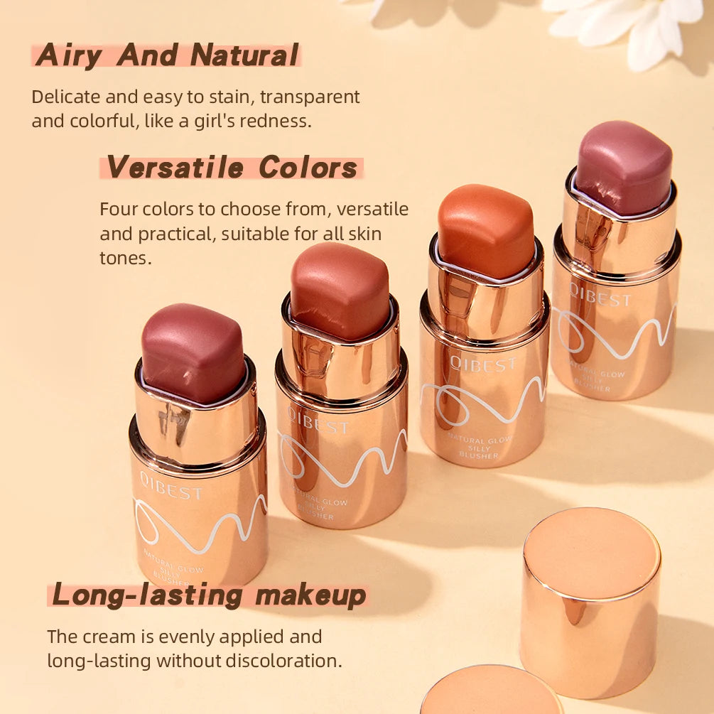 QIBEST Lipstick Blush Stick 3-in-1 Eyes Cheek and Lip Tint Buildable Long Lasting Lightweight Cream Multi Stick Makeup for Women Peaceful Pleasures Health and Wellness