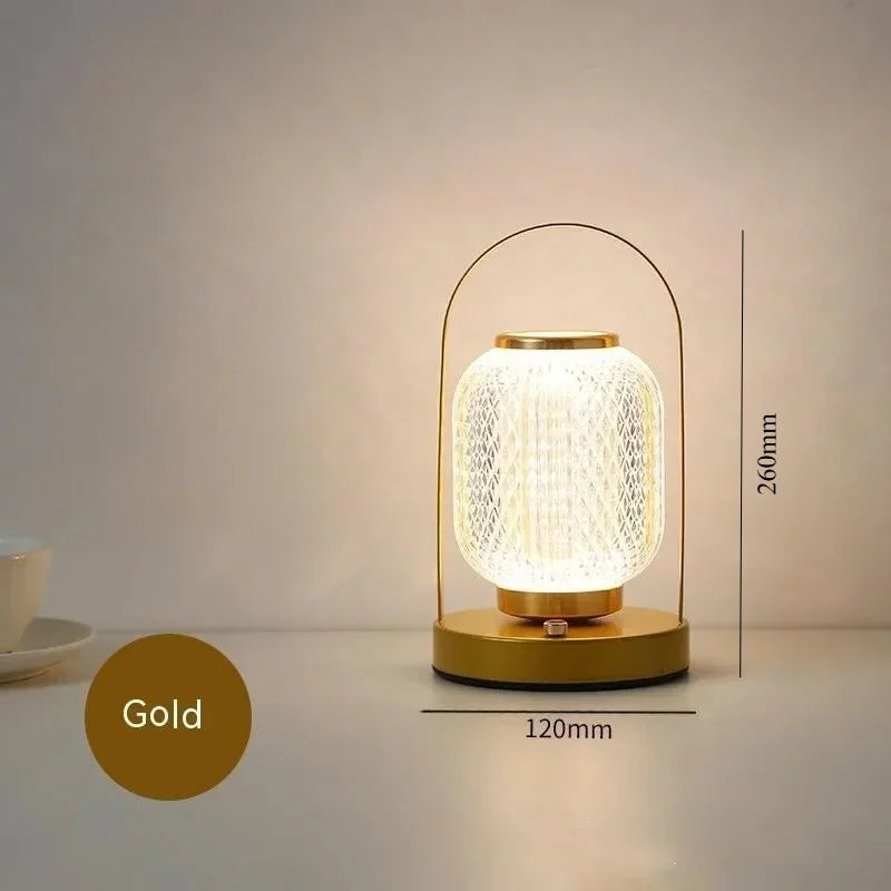 Retro Rechargeable LED Touch Table Lamp | USB Night Light