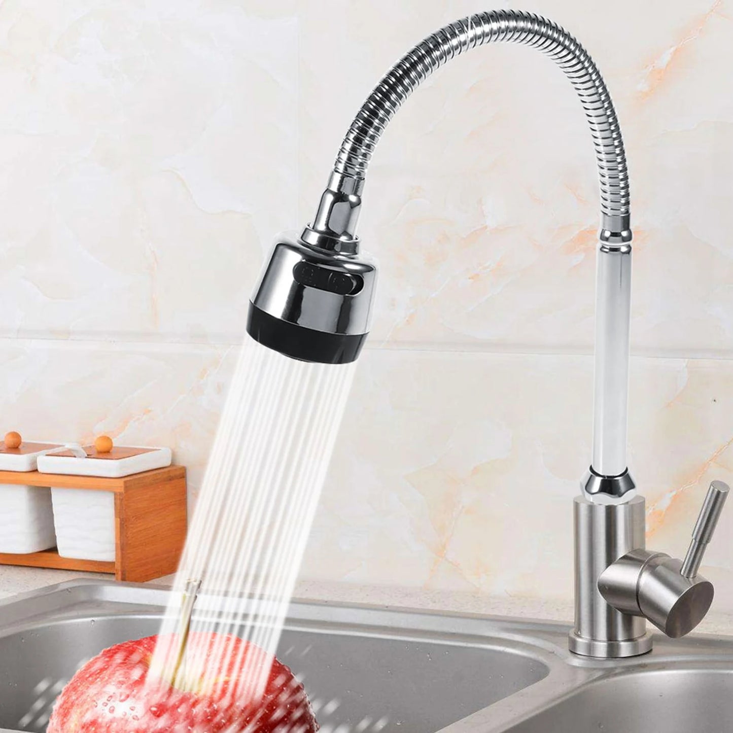 304 Stainless Steel Swivel Spout Kitchen Sink Faucet Pipe Fittings