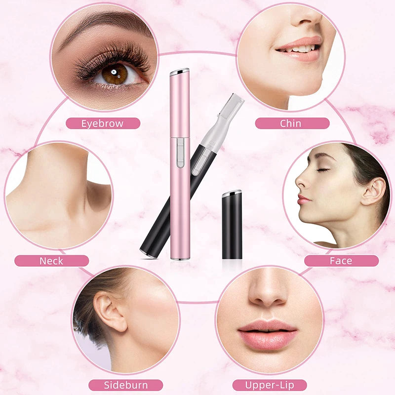 Electric Mini Eyebrow Trimmer Shaver Hair Removal Facial Neck Body Arms Legs Blur - Rechargeable Personal Grooming Kit Peaceful Pleasures Health and Wellness